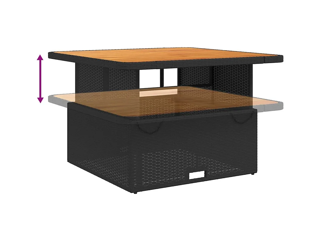 Sandviken  Ensemble à manger de jardin coussins 5pcs Noir Résine tressée