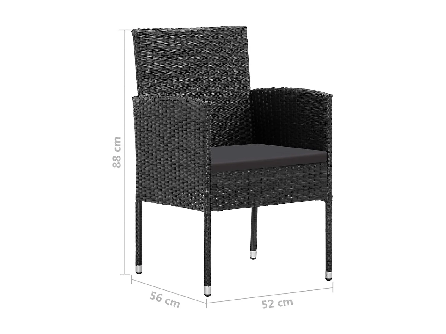 Prolenta Premium -  5-delige Tuinset poly rattan zwart