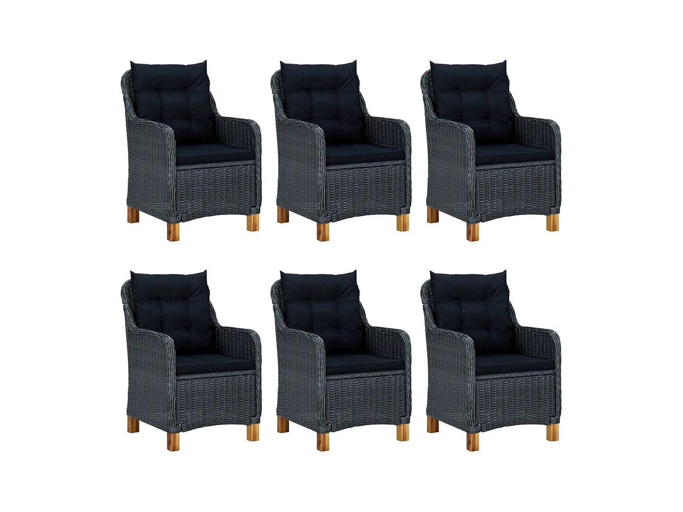 Abdullah  Ensemble à manger de jardin 7 pcs Gris foncé