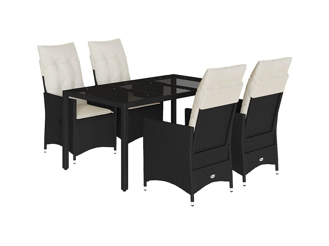 Elm Grove  5-delige Tuinset met kussens poly rattan zwart