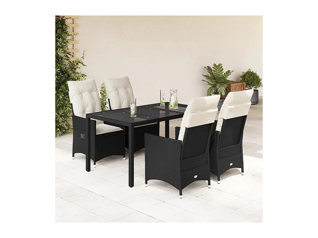 Elm Grove  5-delige Tuinset met kussens poly rattan zwart