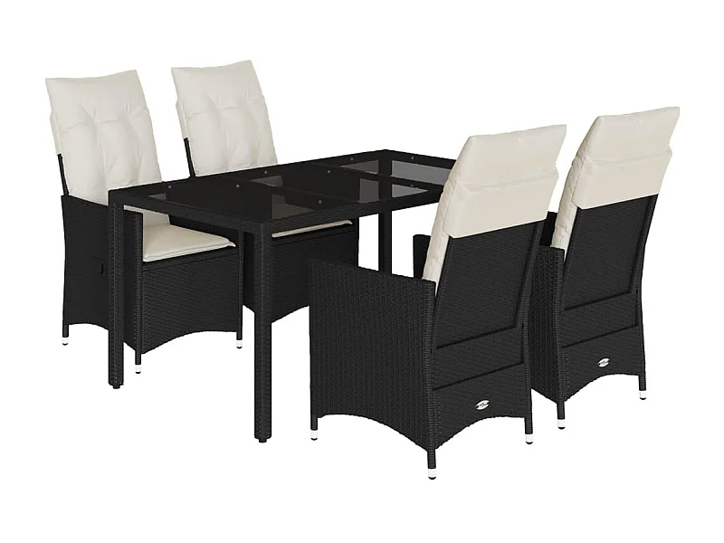 Elm Grove  5-delige Tuinset met kussens poly rattan zwart