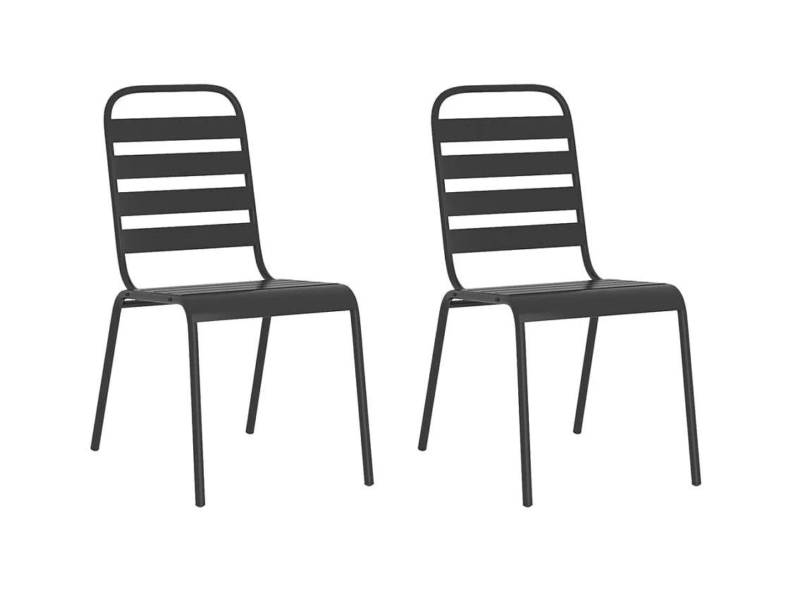 Adrien-Claude  Ensemble à manger de jardin 3 pcs anthracite acier