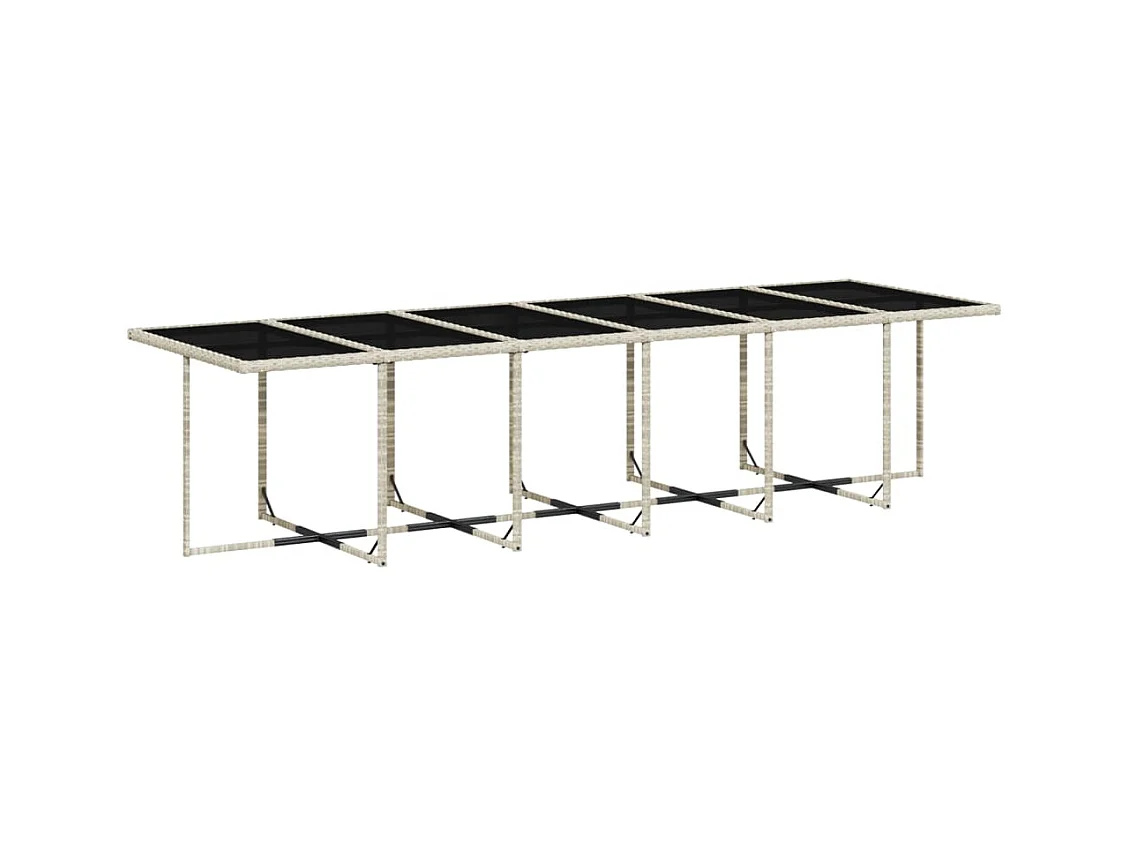 Sener  Ensemble à manger de jardin et coussins 13 pcs gris clair rotin