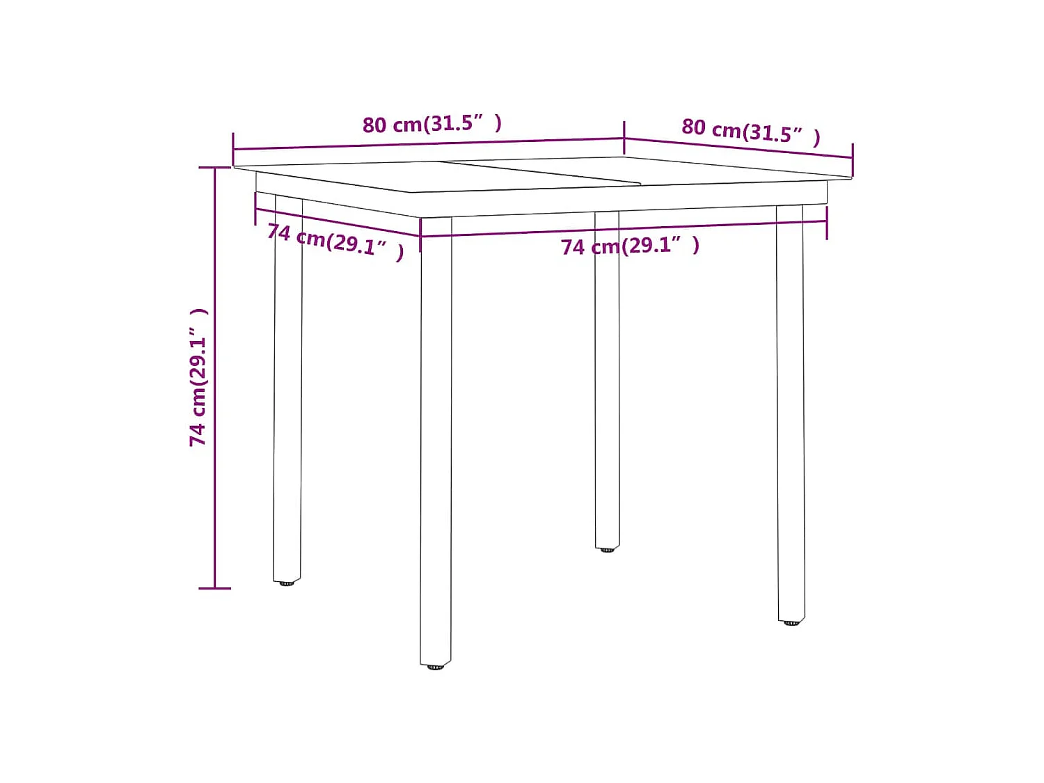Serafino  Ensemble à manger de jardin avec coussins 5 pcs Beige