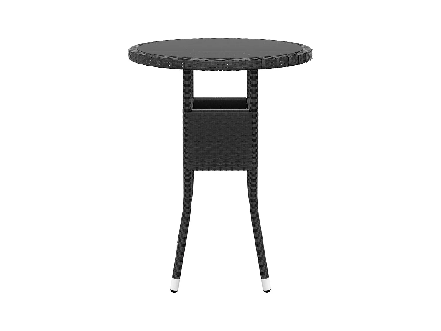 Nylvi  Juego de comedor de jardín 3 piezas ratán sintético negro