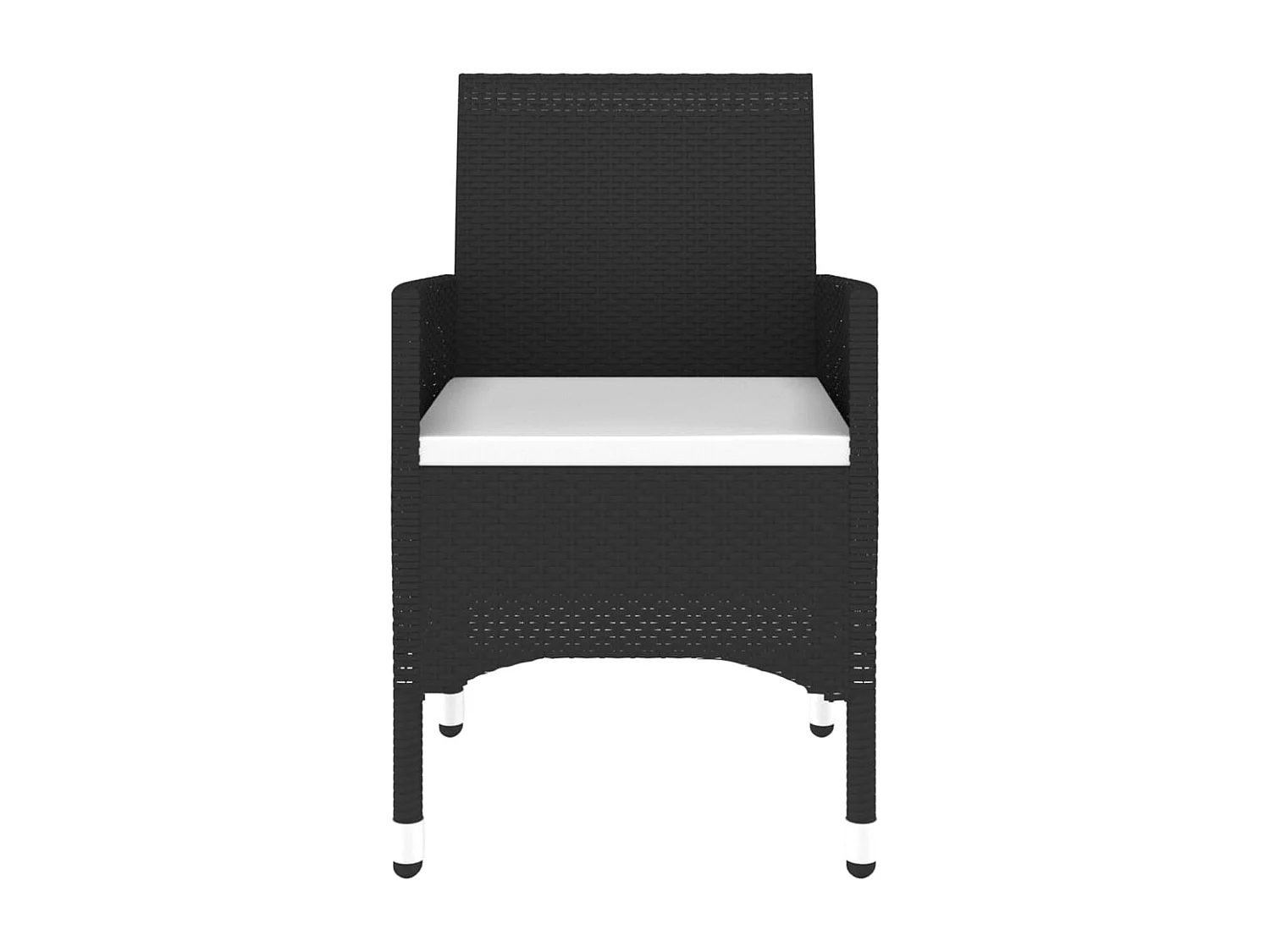 Nylvi  Juego de comedor de jardín 3 piezas ratán sintético negro