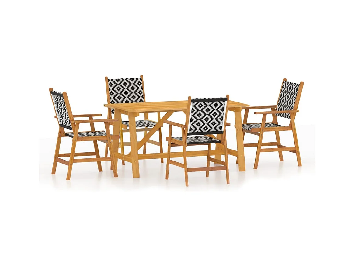 Lillestrøm  Juego de comedor de jardín 5 piezas madera maciza de acacia