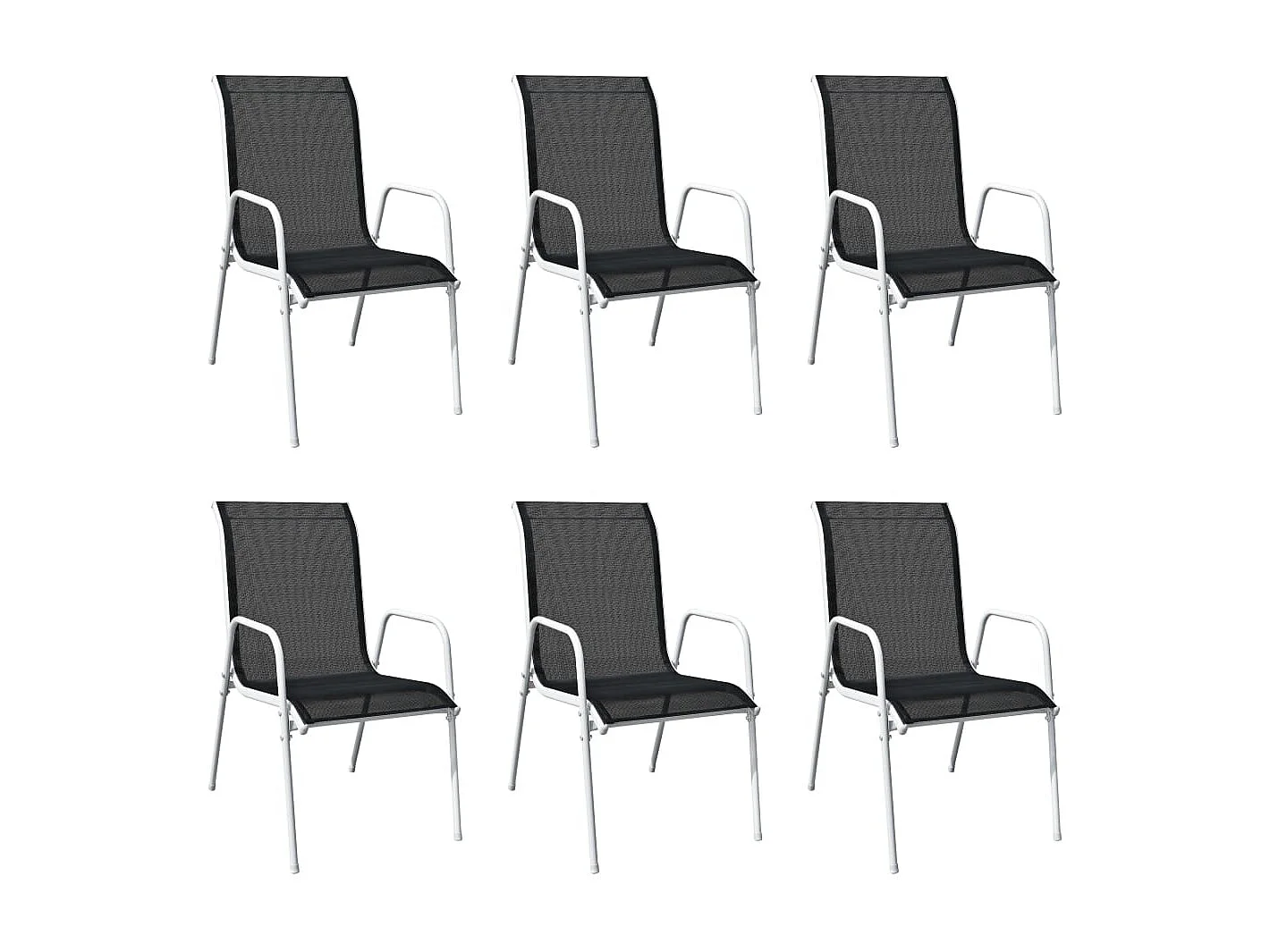 Garden Furniture -  Ensemble à manger d'extérieur 7 pcs Acier Noir