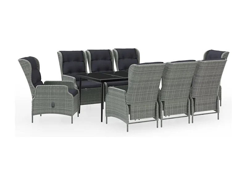 Mayra  9-delige Tuinset lichtgrijs