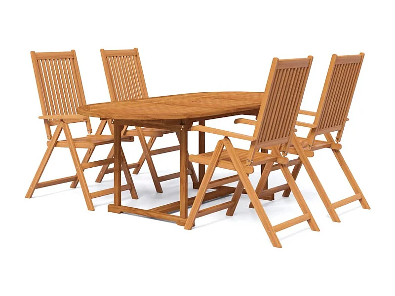 Sterre  Ensemble à manger de jardin 5 pcs Bois d'acacia massif