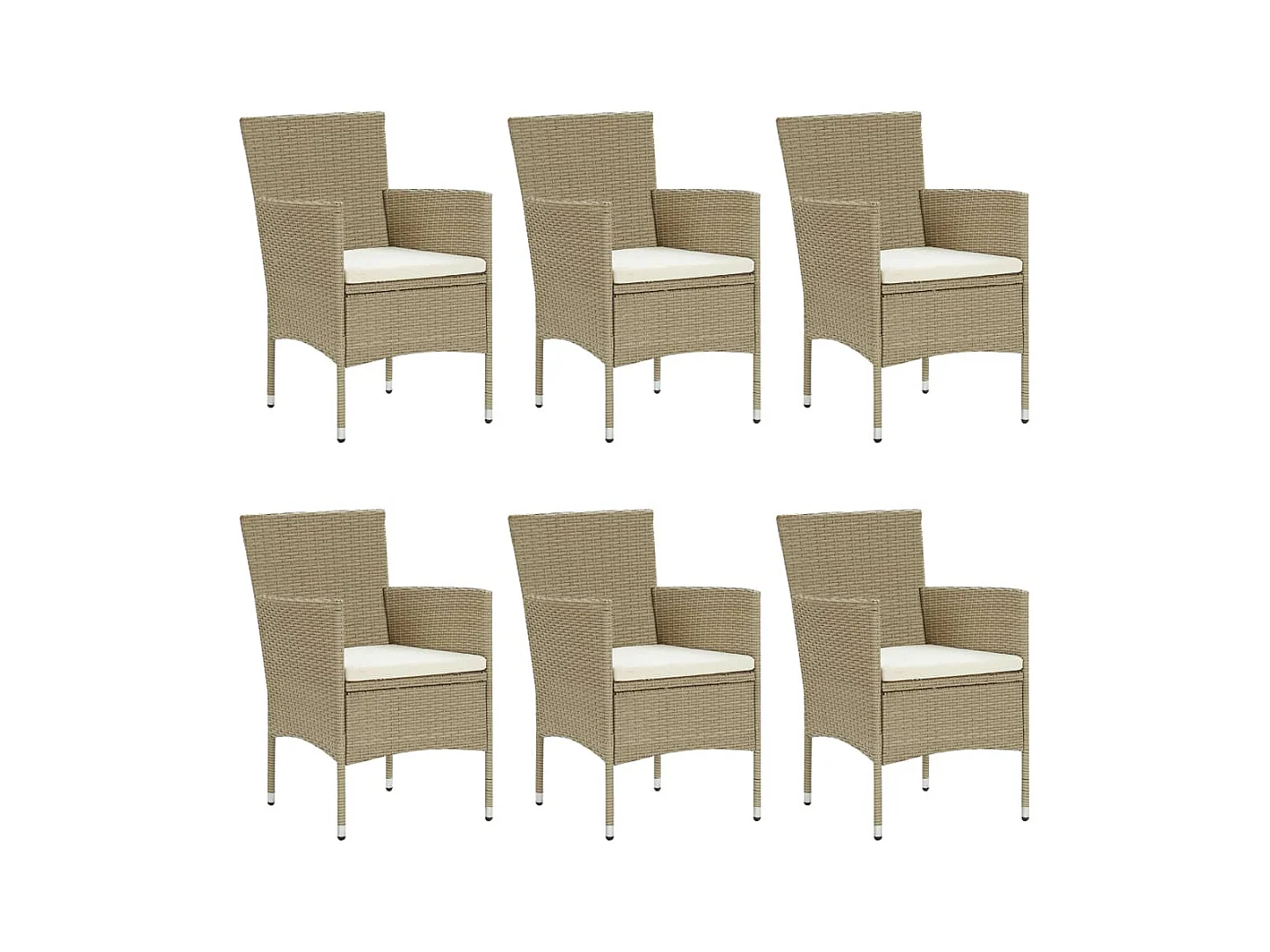 Norild  Ensemble à manger de jardin 7 pcs Résine tressée Beige