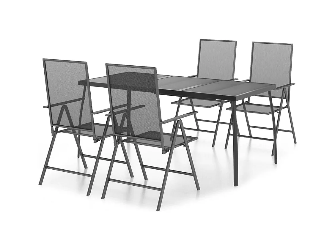 Terina  Ensemble à manger de jardin 5 pcs anthracite acier