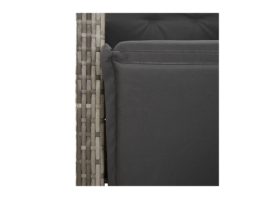 Spello  Ensemble à manger de jardin 3 pcs coussins gris résine tressée