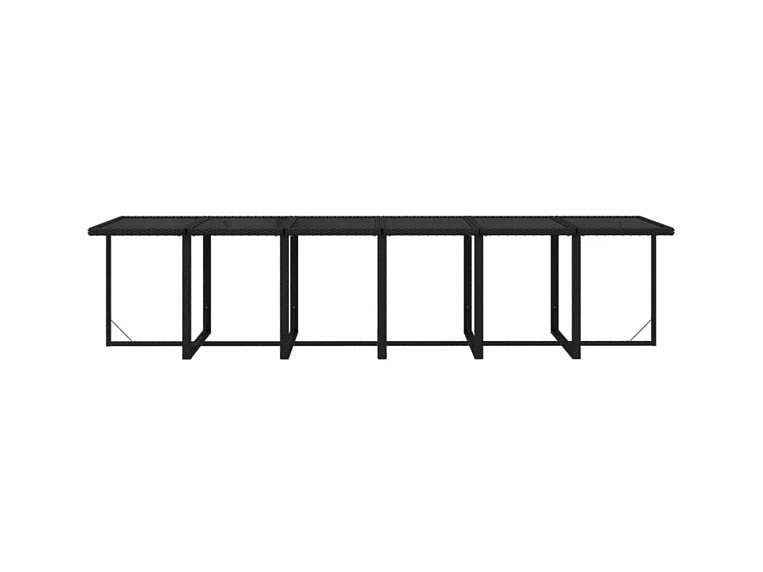 Browns Mills  Ensemble à manger de jardin coussins 13 pcs Résine tressée Noir