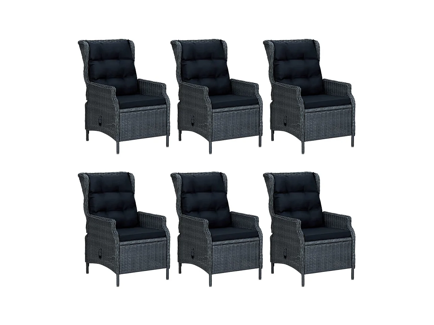 Hana  Ensemble à manger de jardin 7 pcs Gris foncé