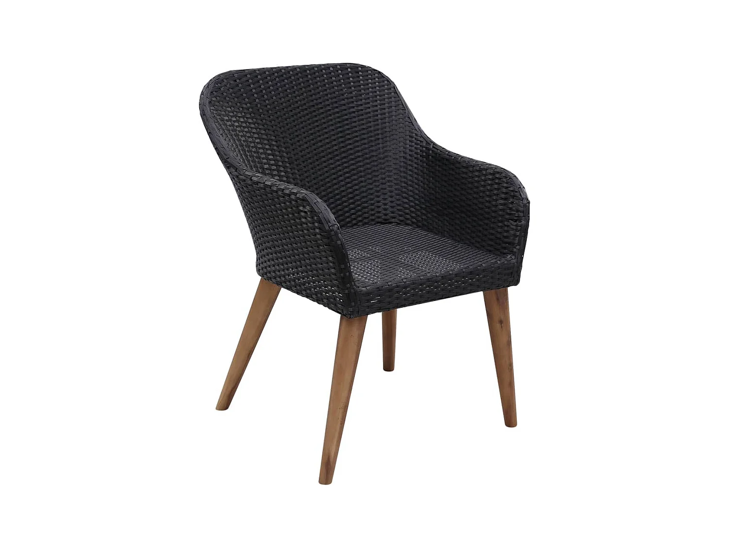 Garden Furniture -  Ensemble à manger de jardin 9 pcs Résine tressée Noir