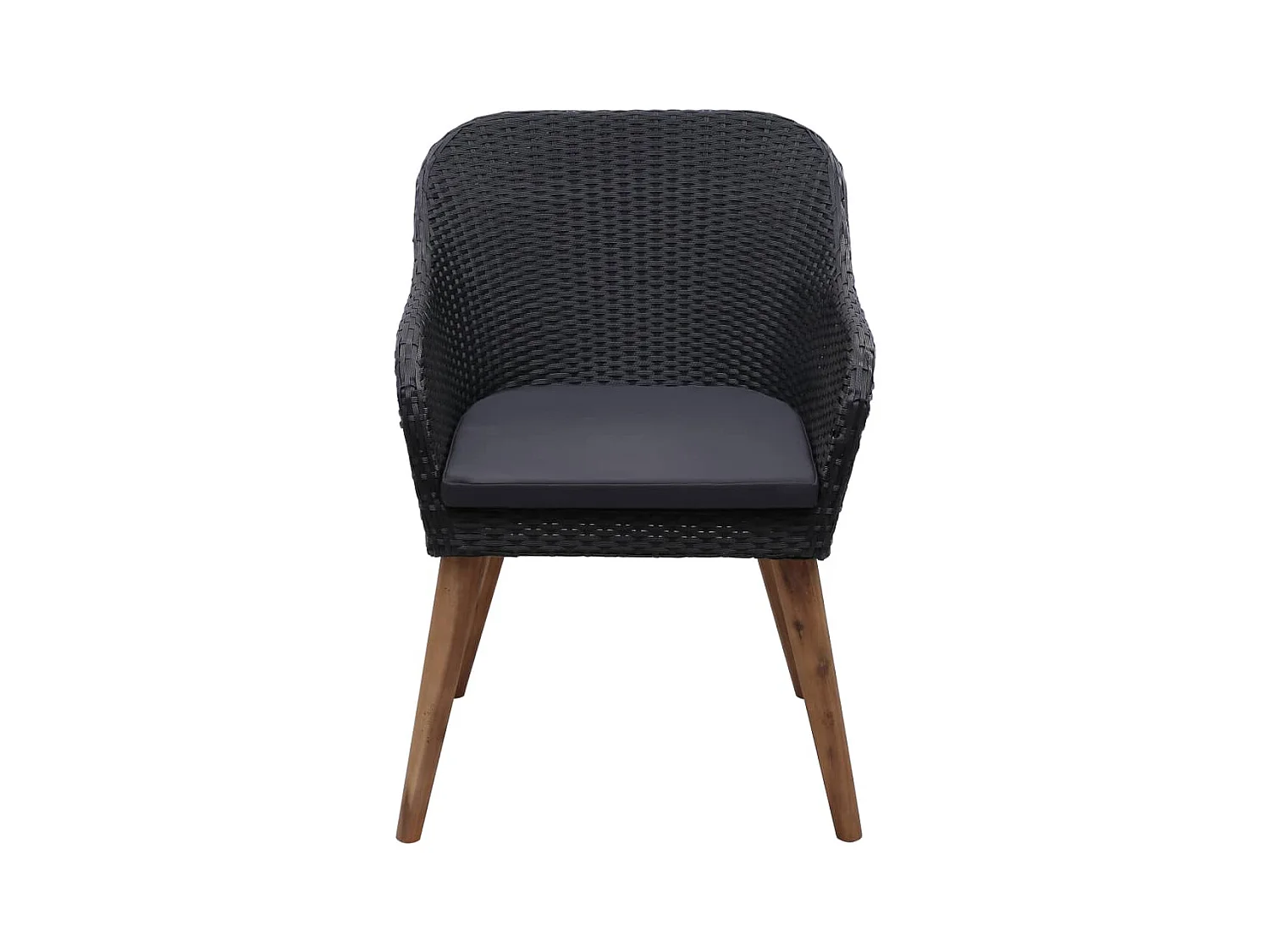 Garden Furniture -  Ensemble à manger de jardin 9 pcs Résine tressée Noir