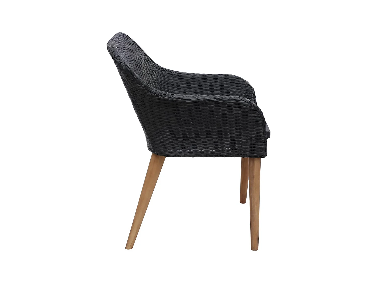 Garden Furniture -  Ensemble à manger de jardin 9 pcs Résine tressée Noir