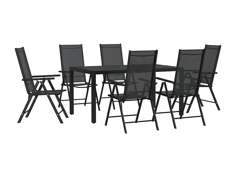 Westerbeek  Ensemble à manger de jardin 7 pcs noir aluminium