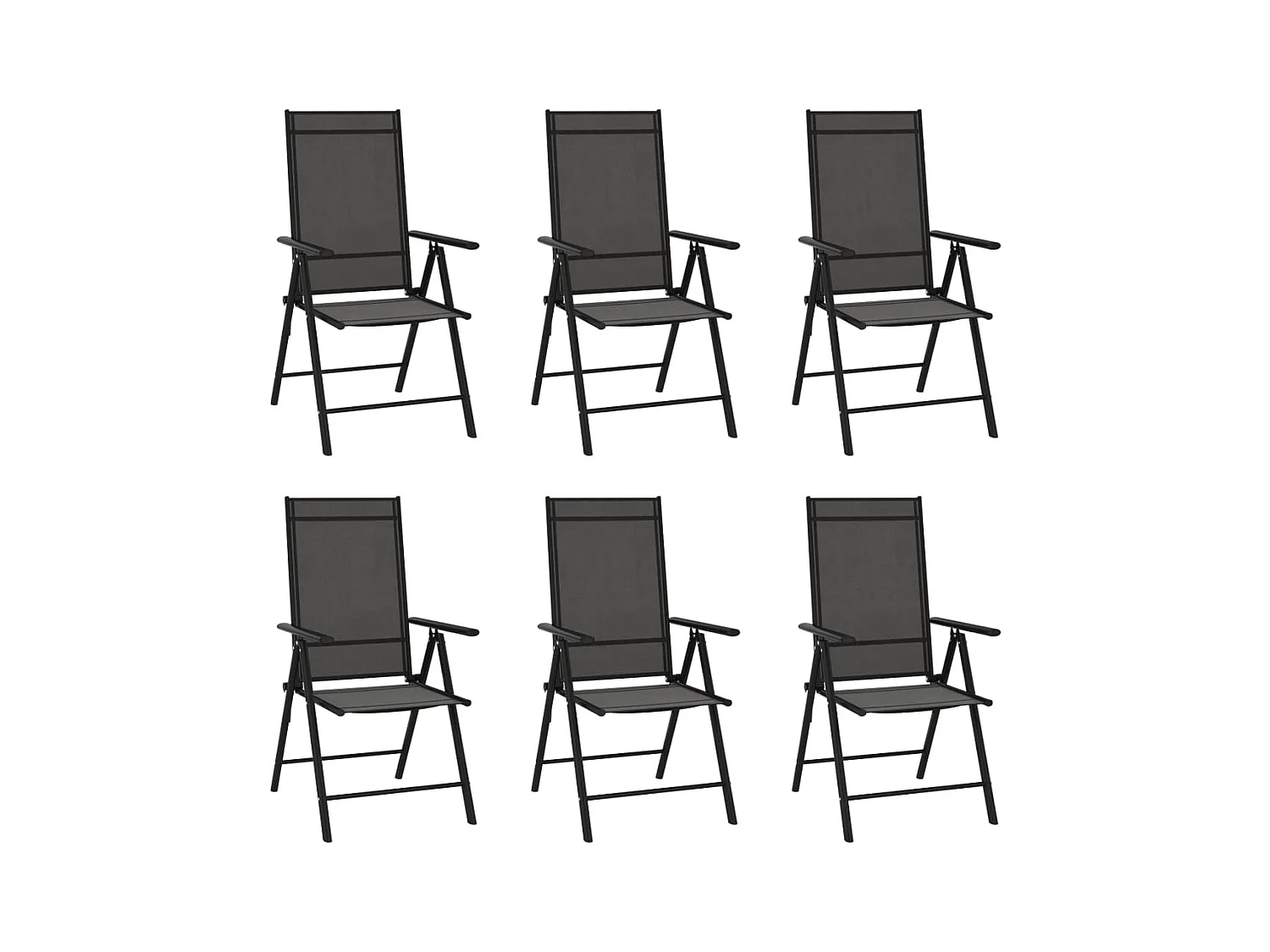 Prolenta Premium -  Ensemble à manger de jardin 7 pcs noir aluminium