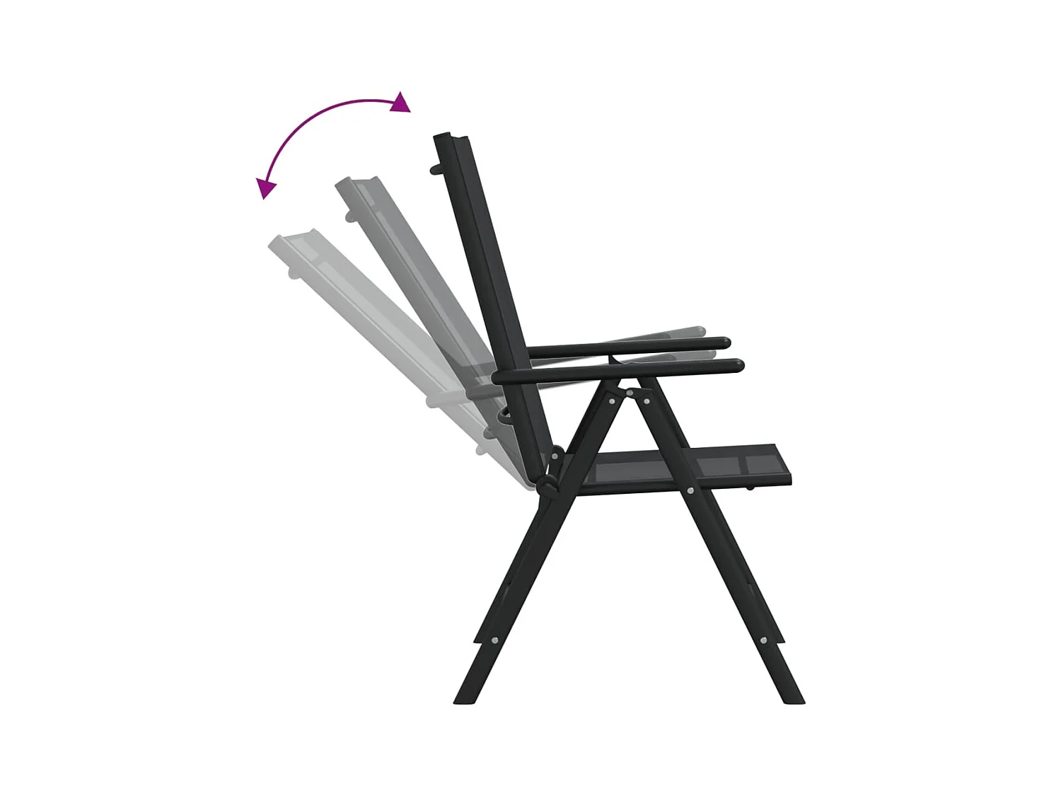 Prolenta Premium -  Ensemble à manger de jardin 7 pcs noir aluminium