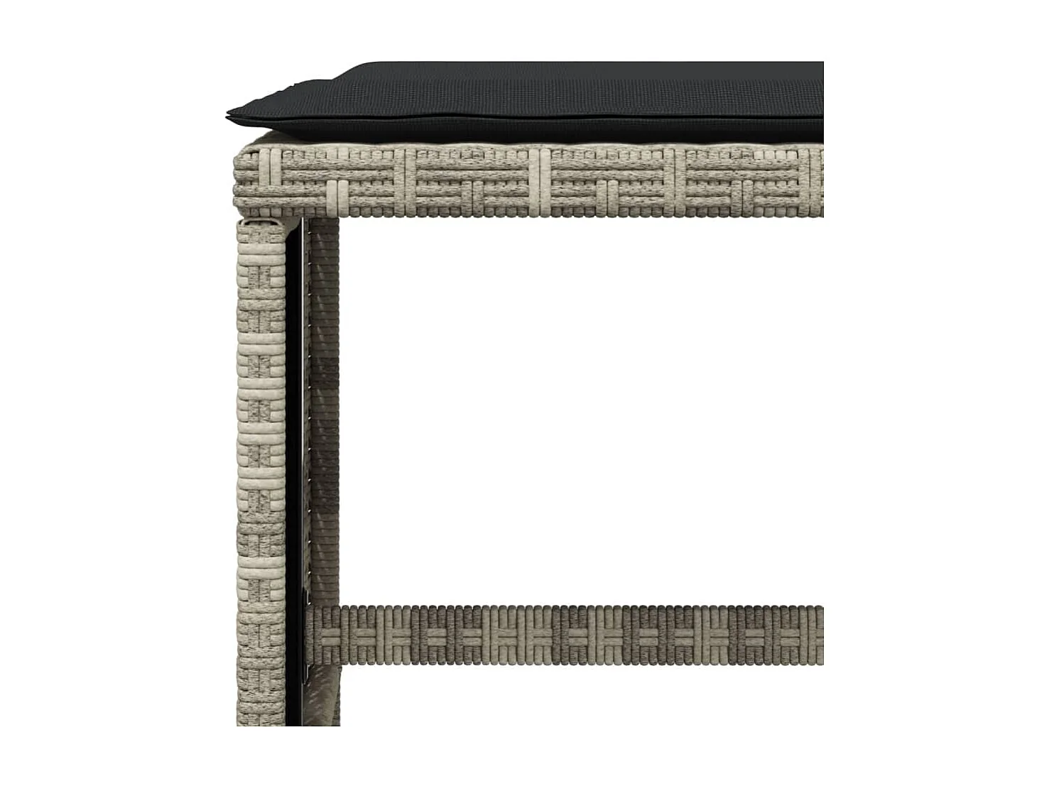 Zenn  Ensemble à manger de jardin et coussins 15 pcs gris clair rotin