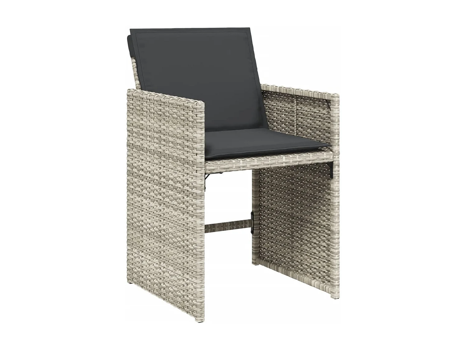 Zenn  15-delige Tuinset met kussens poly rattan lichtgrijs
