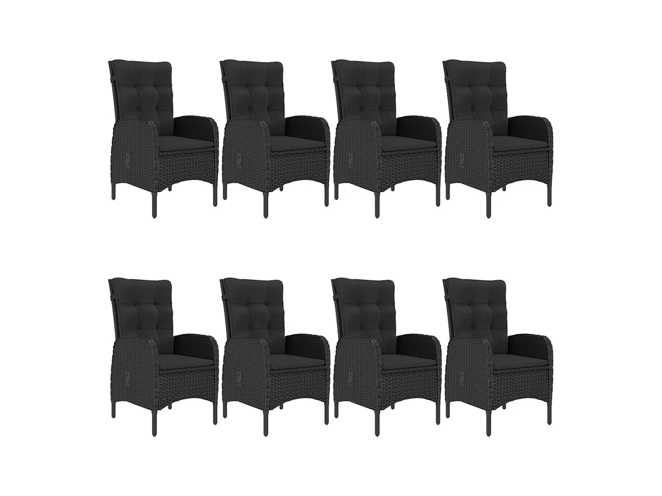 Davud  Ensemble à manger de jardin 9 pcs Noir