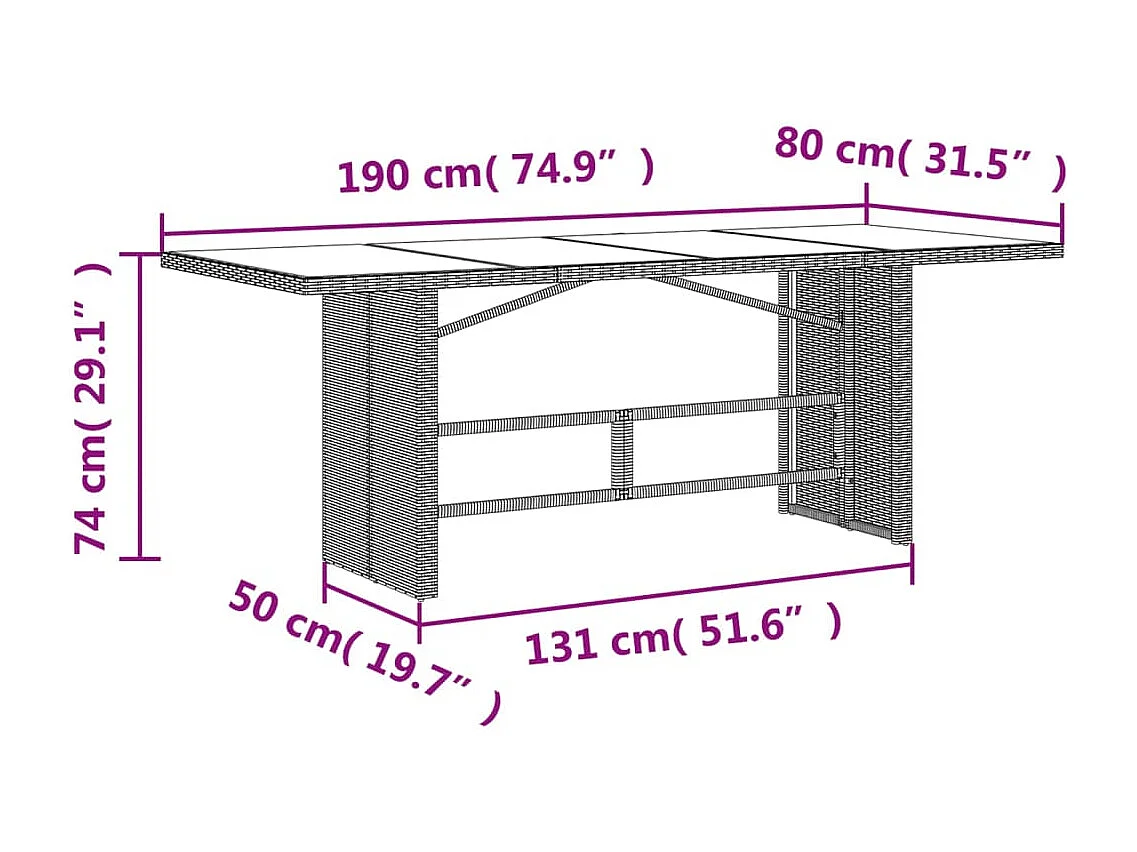Veteli  Set comedor de jardín 9 pzas con cojines ratán sintético beige
