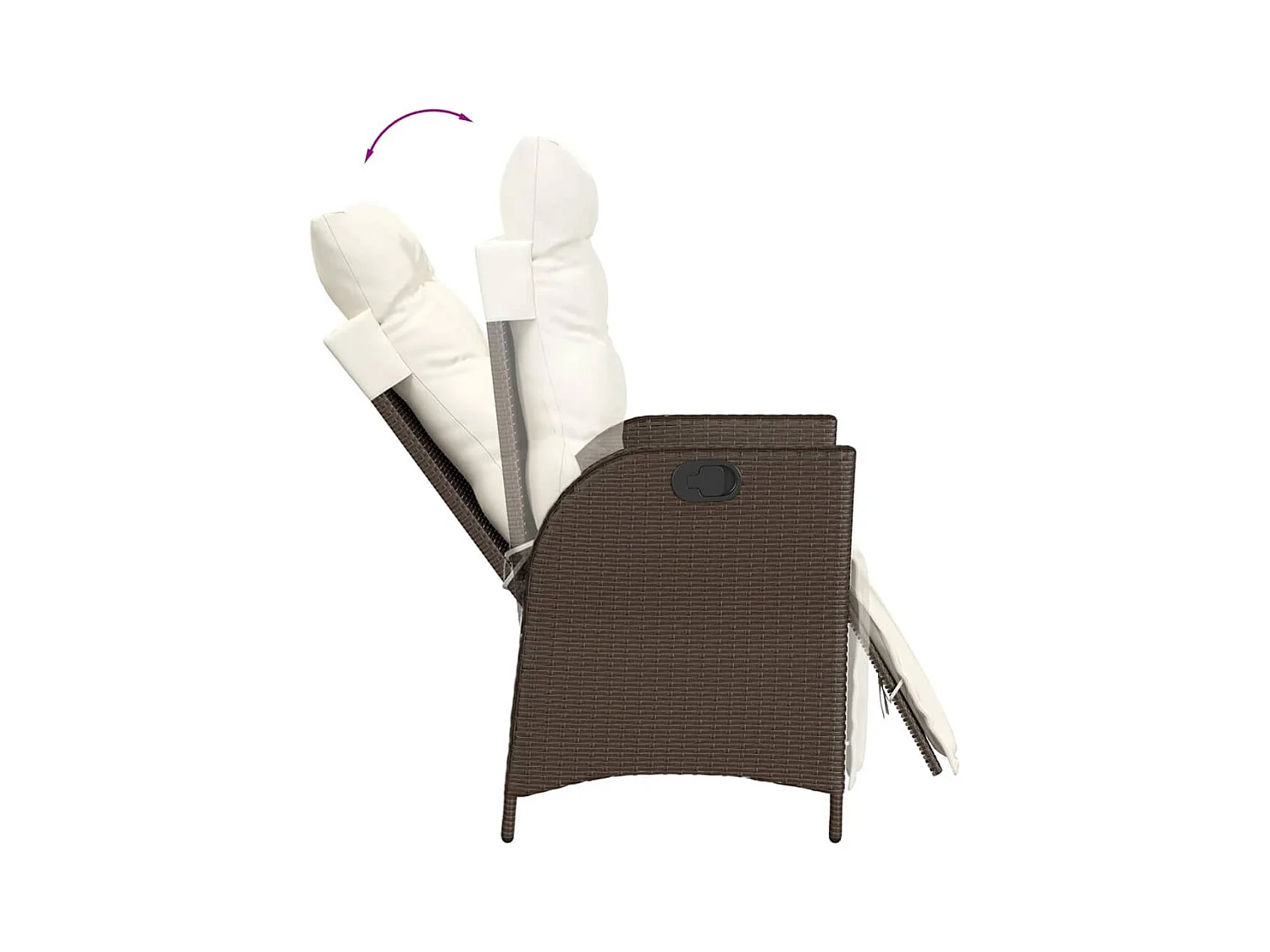 Vessira  Set comedor de jardín 3 piezas y cojines ratán sintético marrón