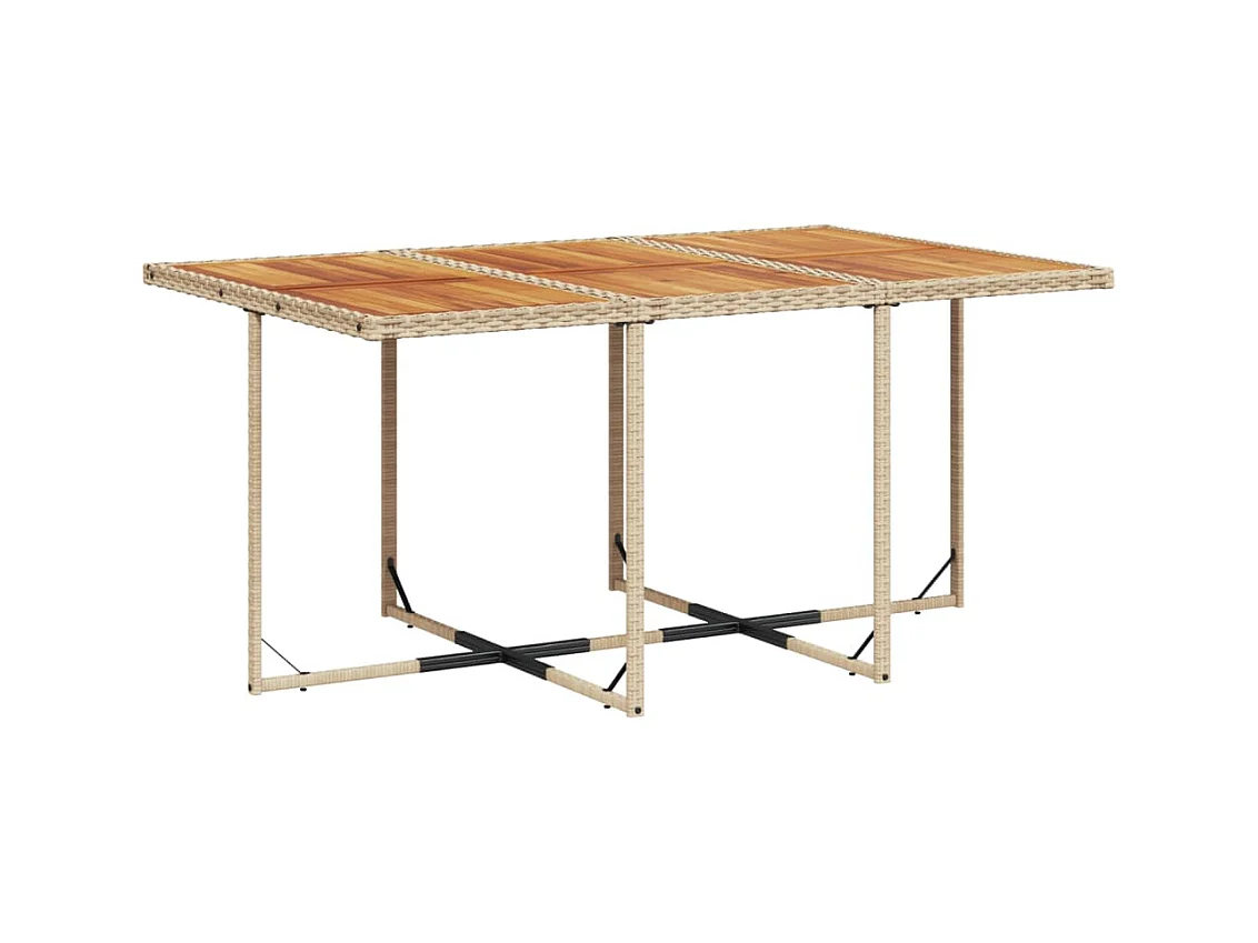 Brienne  Set comedor de jardín 11 pzas con cojines ratán sintético beige