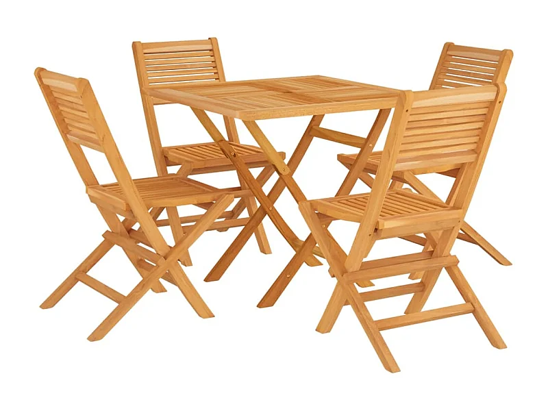 Corato  Ensemble à manger de jardin 5 pcs Bois de teck massif