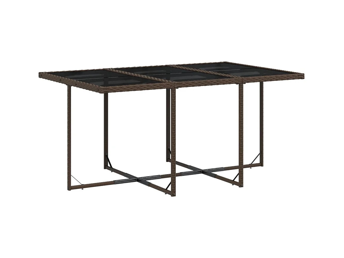 Emilia  Ensemble à manger de jardin et coussins 11 pcs marron rotin