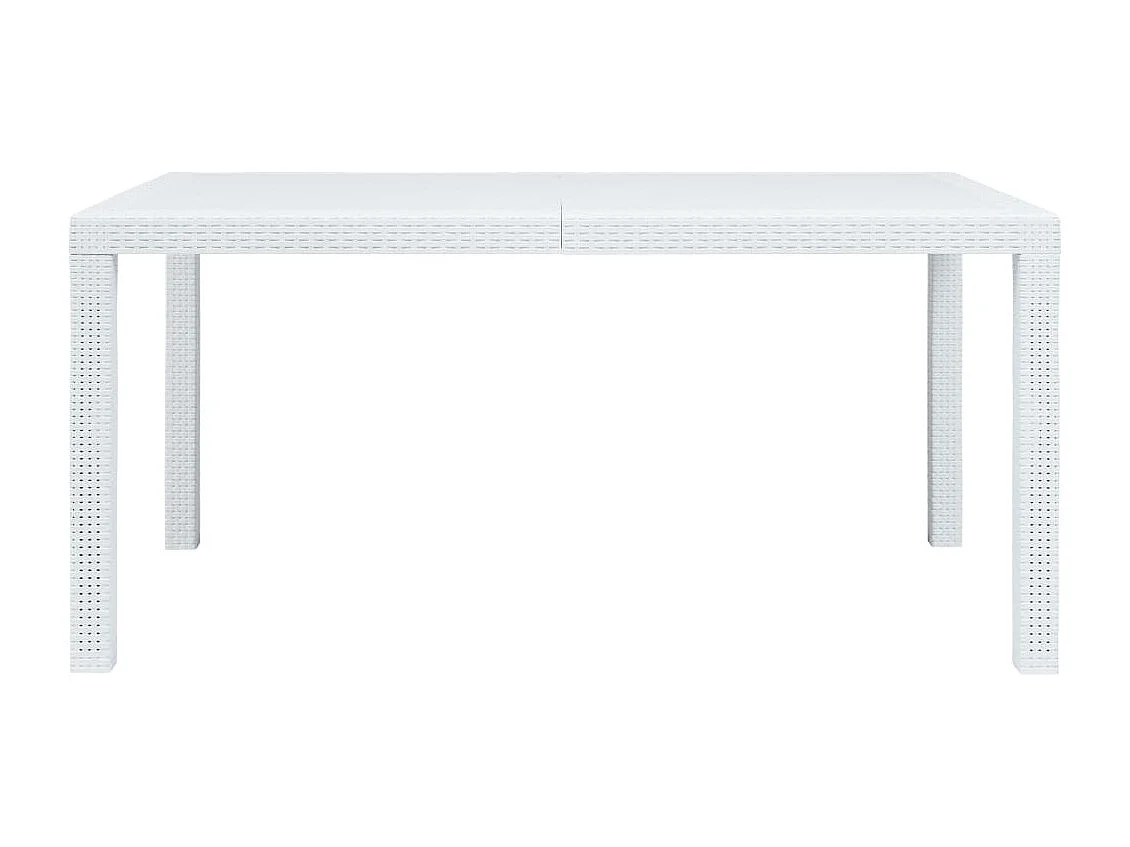 Prolenta Premium -  Set de muebles de jardín 7 pzas plástico blanco aspecto ratán