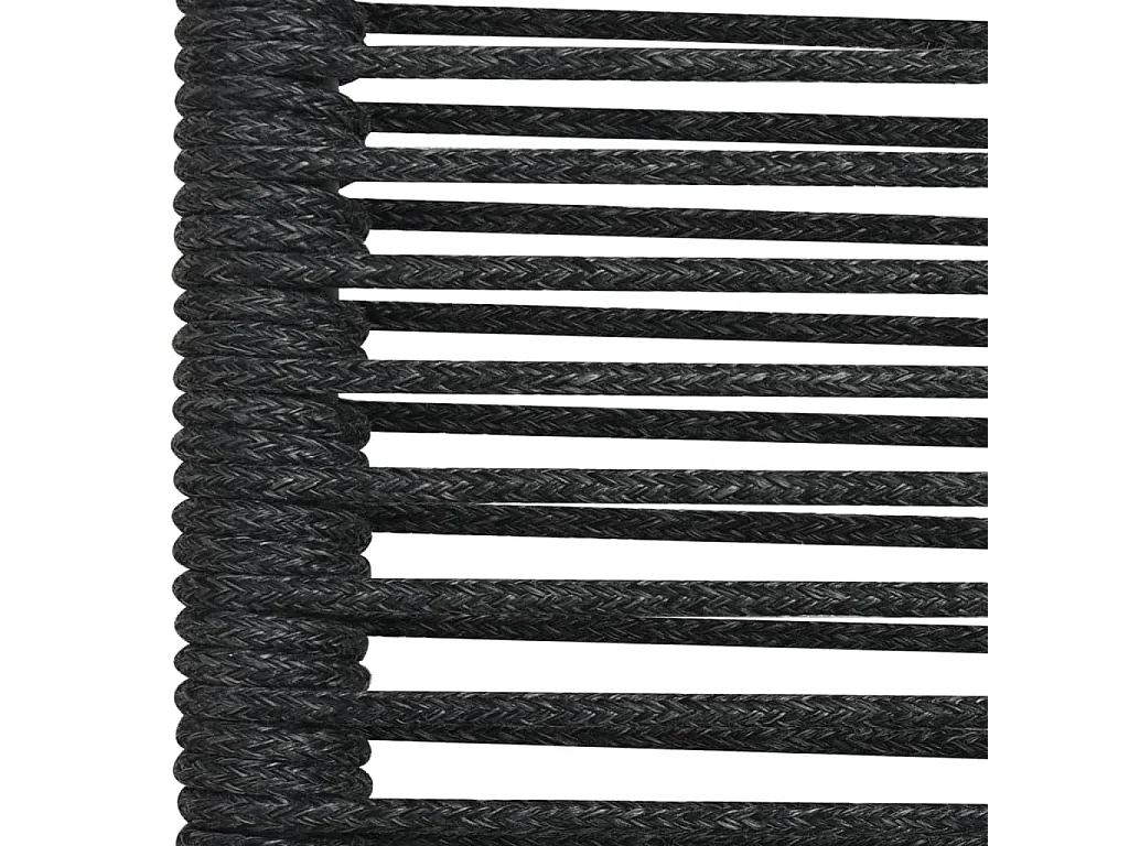 Lucien-Richard-Paul  Ensemble à manger de jardin 7 pcs Corde en coton et acier Noir