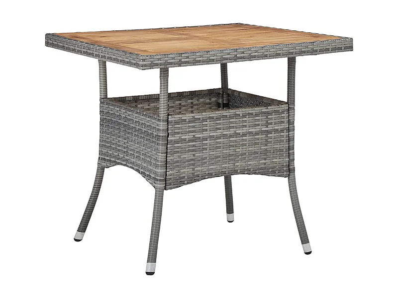 Deerlijk  Muebles de jardín 5 piezas ratán sintético gris y acacia