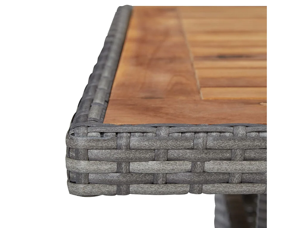 Deerlijk  Muebles de jardín 5 piezas ratán sintético gris y acacia