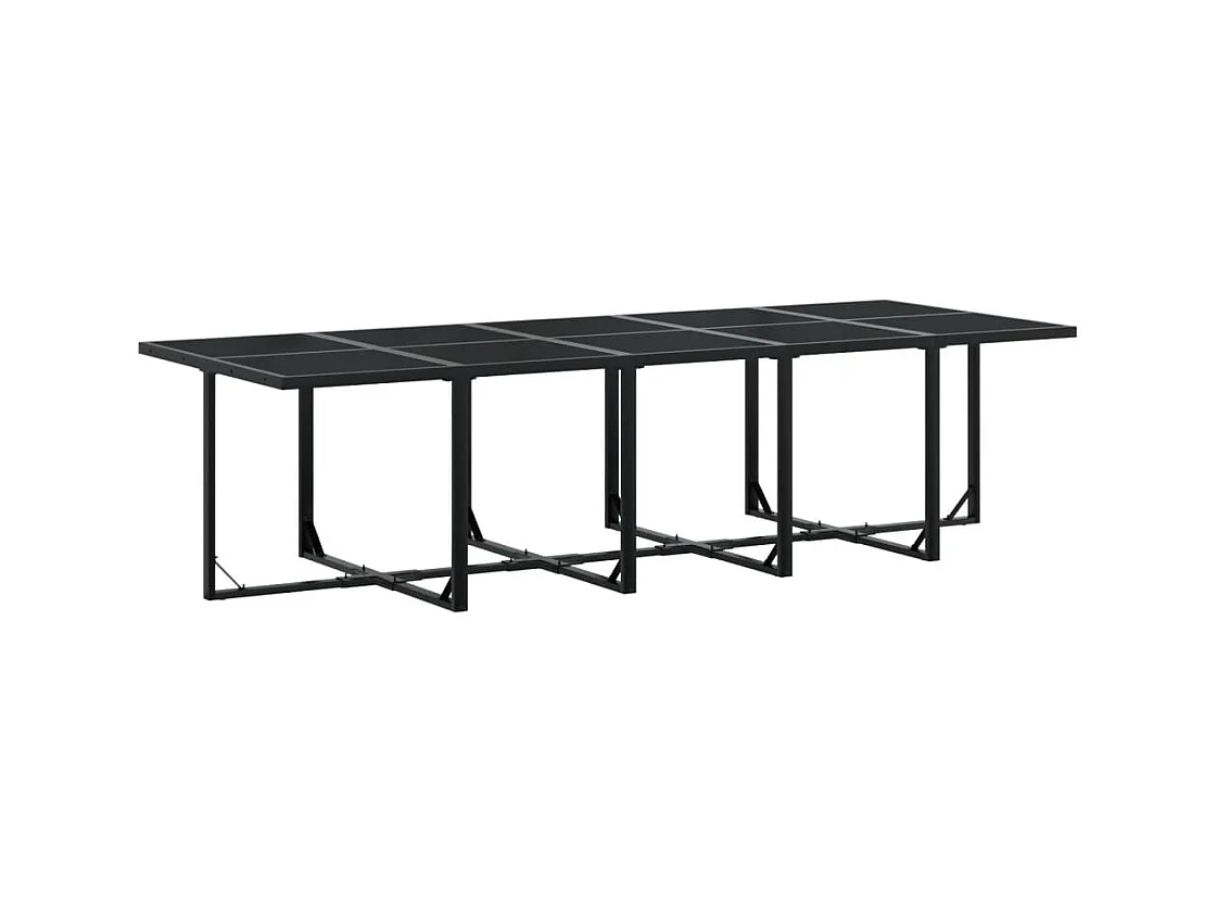 Antwerp  Ensemble à manger de jardin 11 pcs coussins noir résine tressée