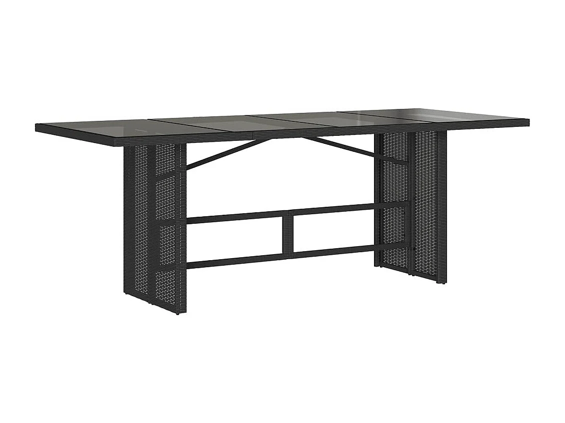 Emory  Set de comedor de jardín 9 pzas y cojines ratán sintético negro