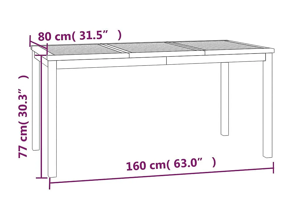 Jornin  Ensemble à manger de jardin 5pcs Bois de teck massif