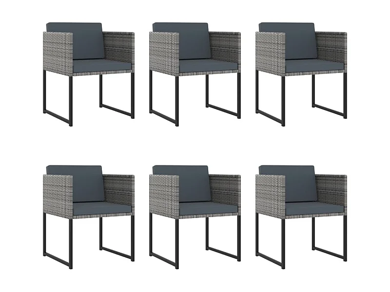 Wardo  Ensemble à manger de jardin coussins 11 pcs Résine tressée Gris