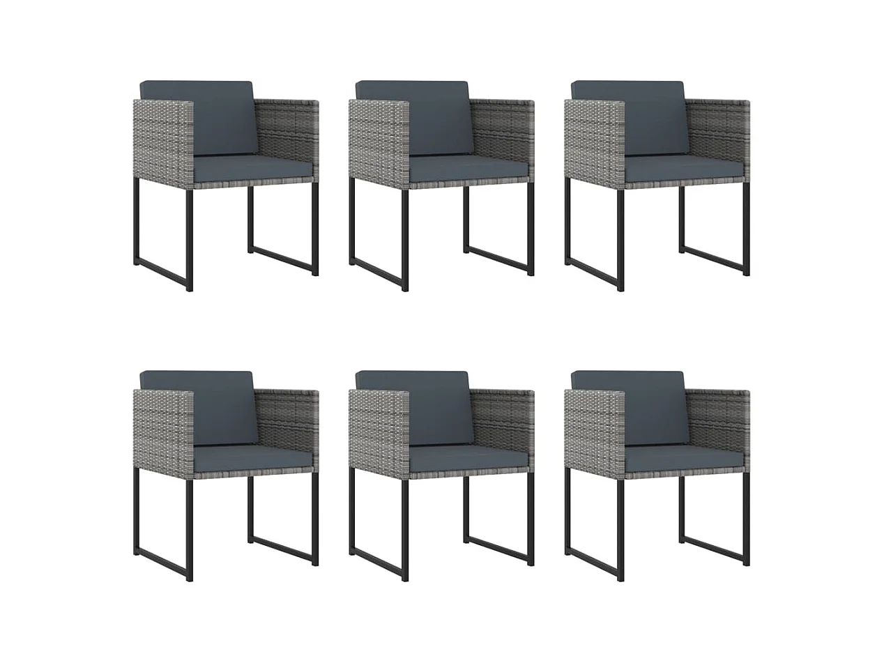 Wardo  Ensemble à manger de jardin coussins 11 pcs Résine tressée Gris