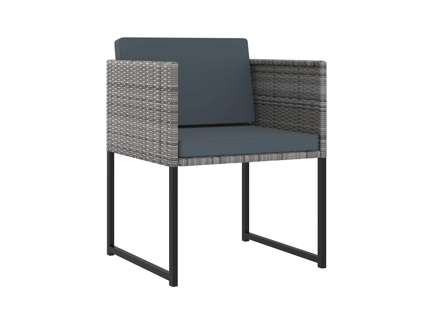 Wardo  Ensemble à manger de jardin coussins 11 pcs Résine tressée Gris