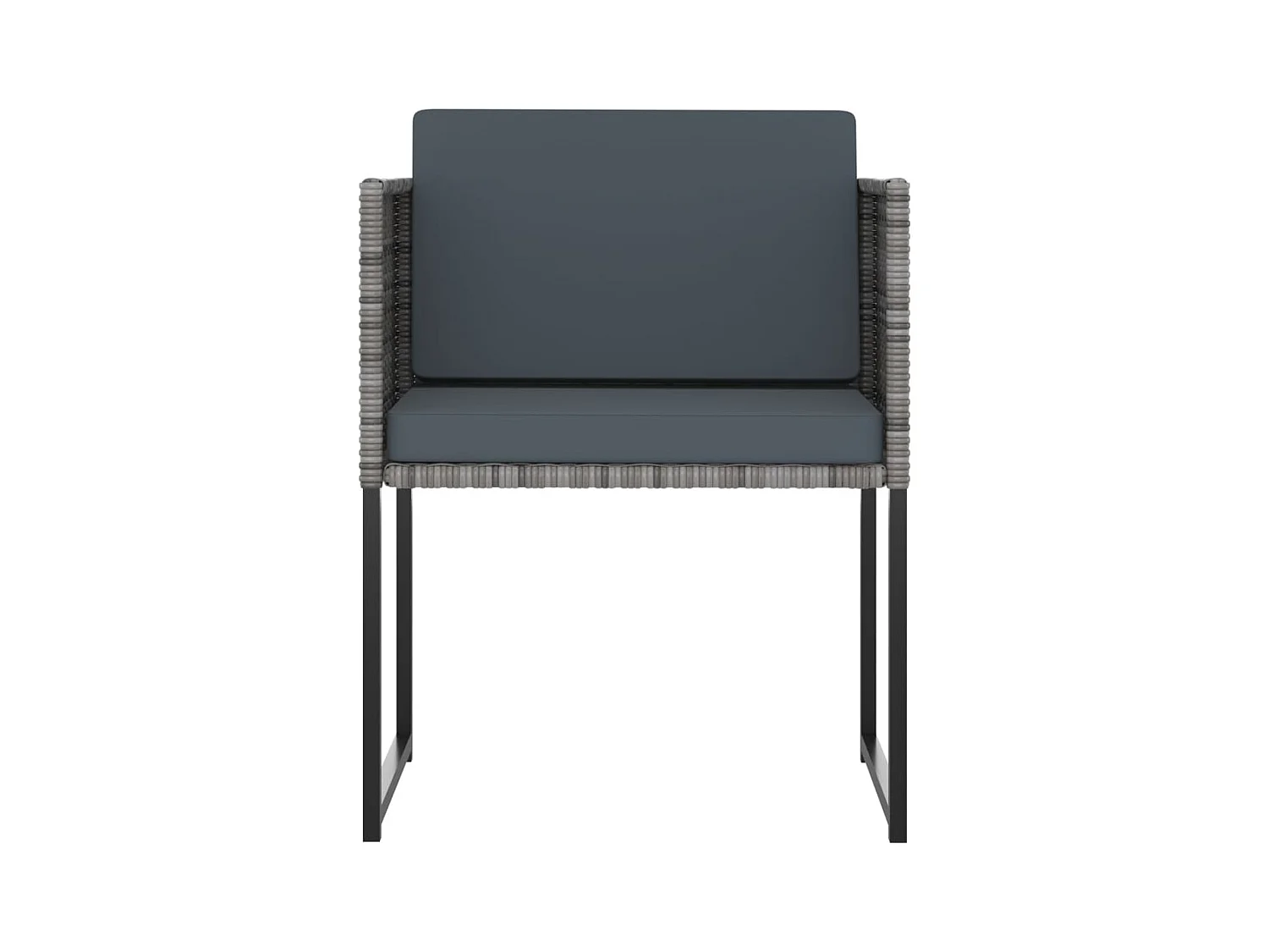 Wardo  Ensemble à manger de jardin coussins 11 pcs Résine tressée Gris