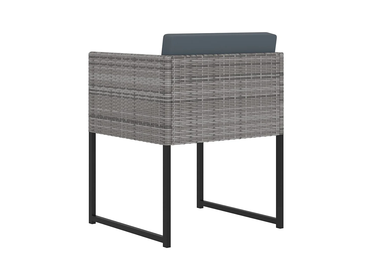 Wardo  Ensemble à manger de jardin coussins 11 pcs Résine tressée Gris