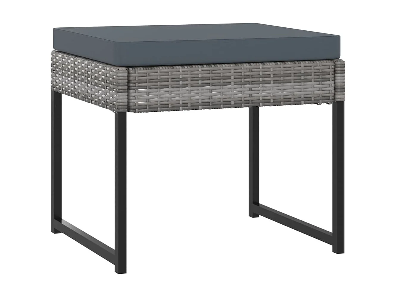 Wardo  Ensemble à manger de jardin coussins 11 pcs Résine tressée Gris