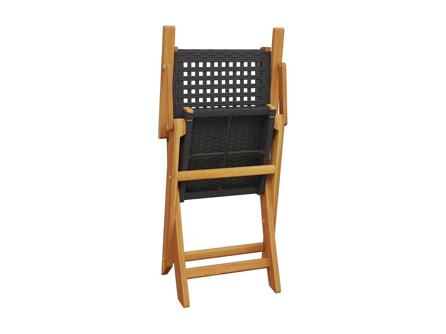 Holmsjö  5-delige Tuinset poly rattan en massief hout zwart