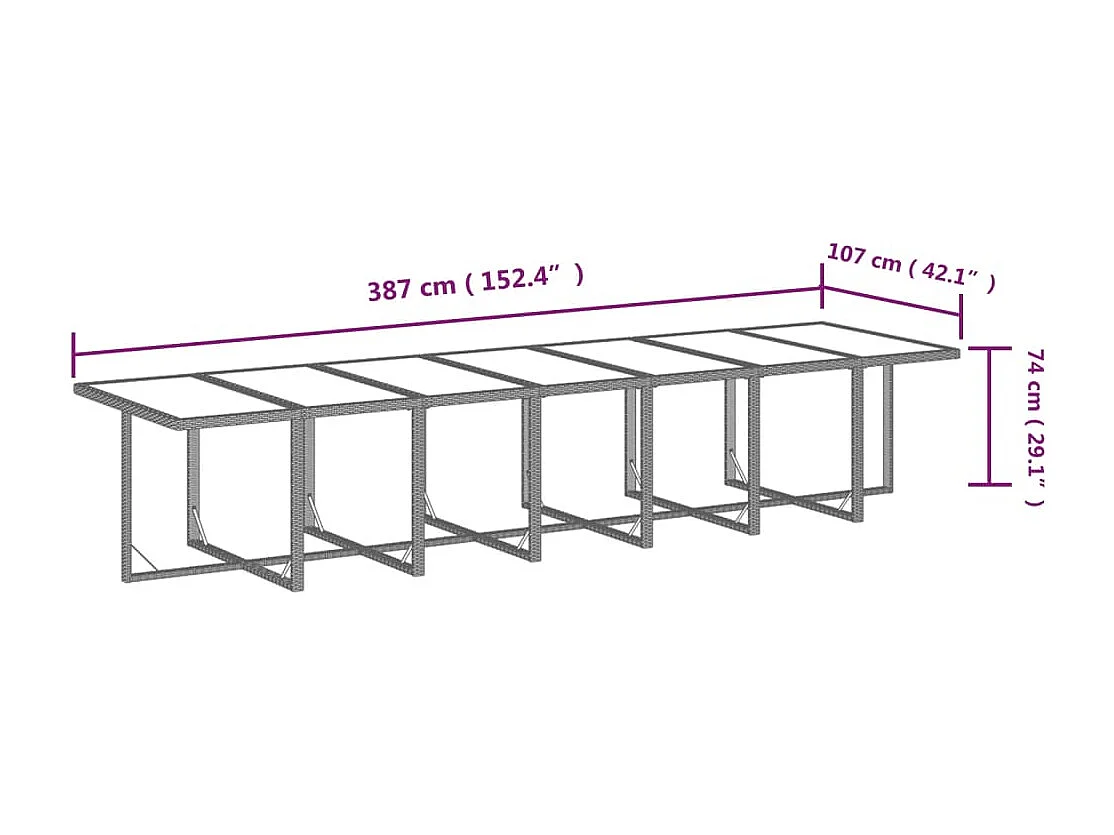 Browns Mills  15-delige Tuinset met kussens poly rattan grijs