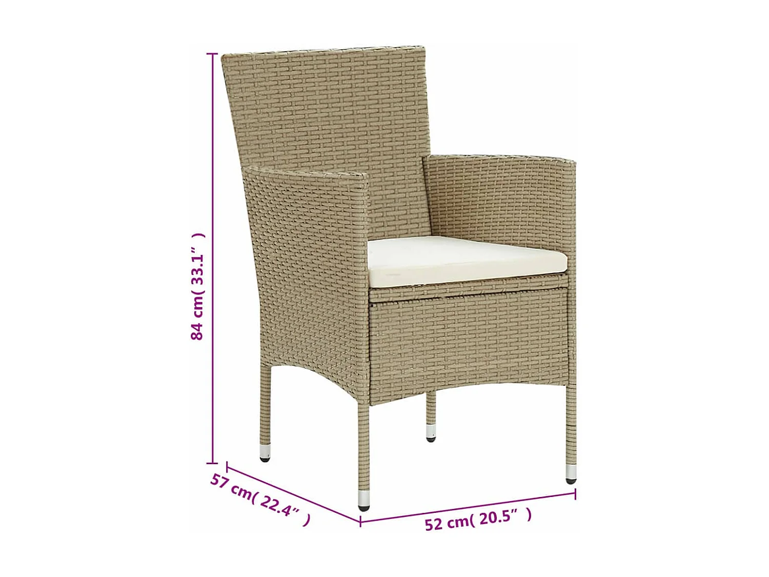 Havron  Ensemble à manger de jardin 11pcs Résine tressée Beige